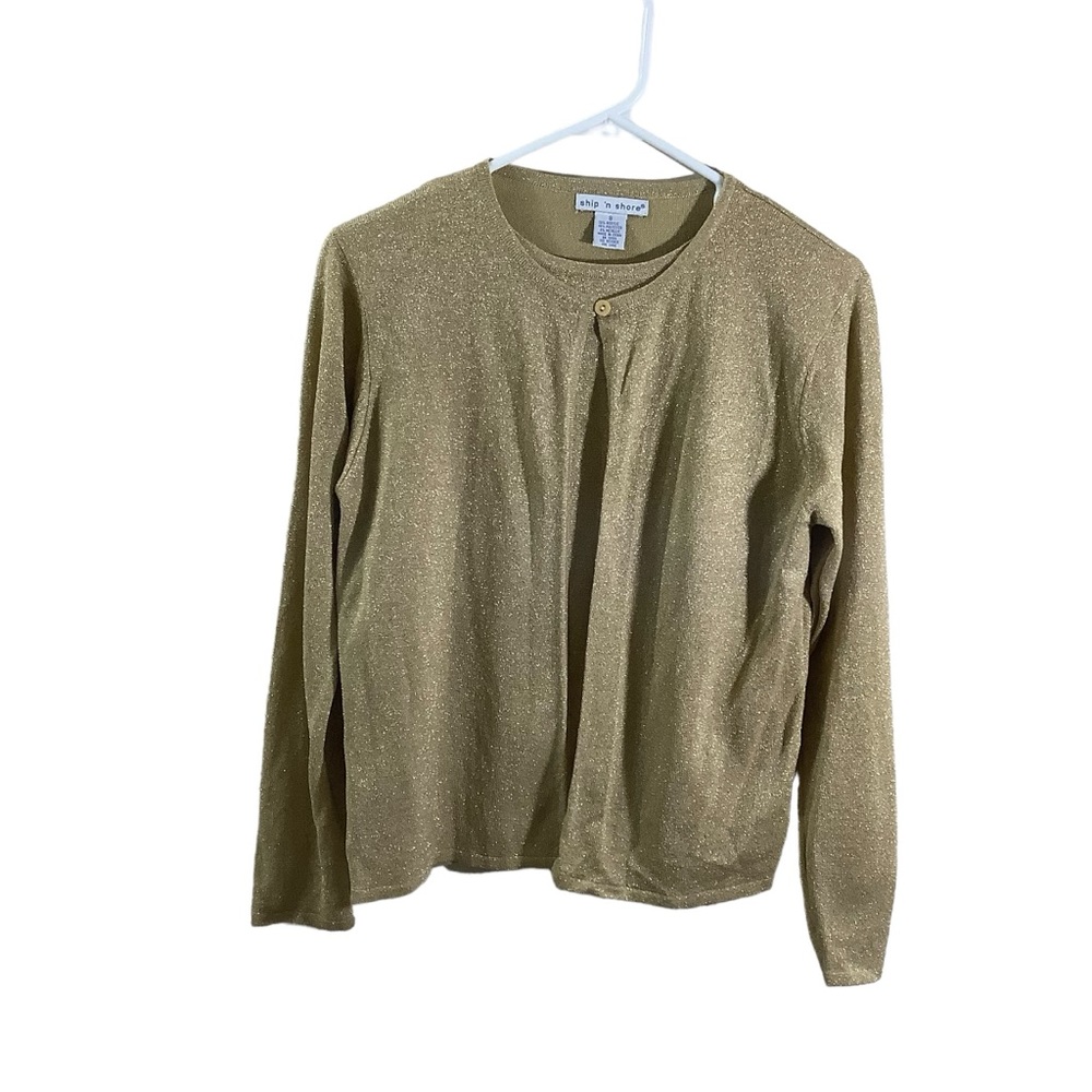 Ship ‘N Shore Vintage Gold Metallic Layered Top